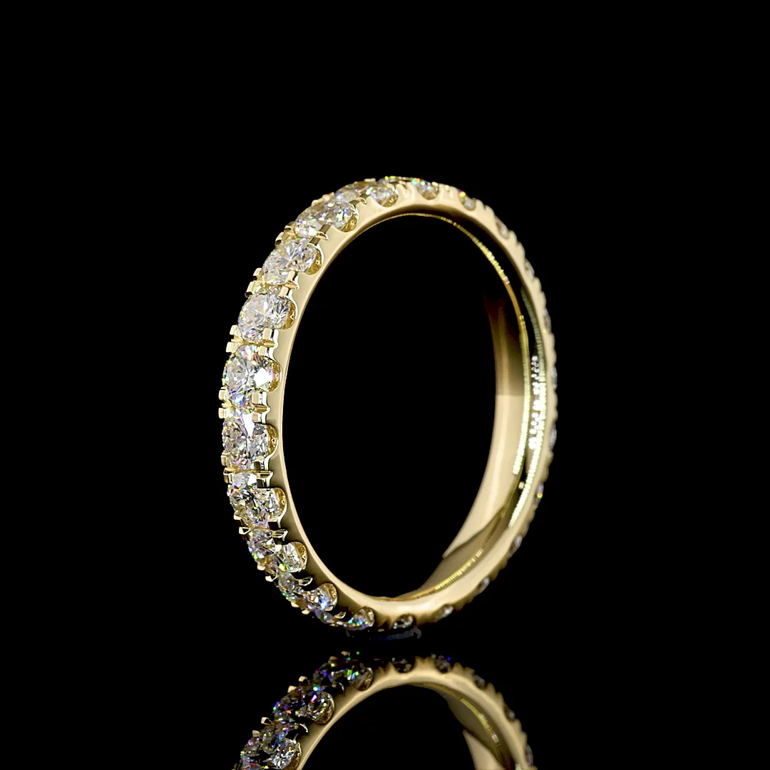 1.55 Cts 14k Yellow Gold Round Shape Eternity Band Eternity Band - Image 4