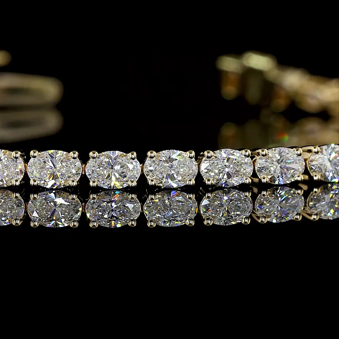 4.24 Cts 14k Yellow Gold Oval Shape Tennis Bracelet - Image 2