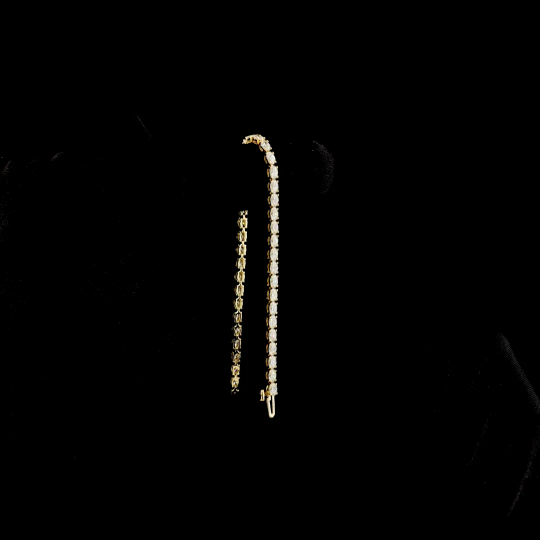 4.24 Cts 14k Yellow Gold Oval Shape Tennis Bracelet - Image 3
