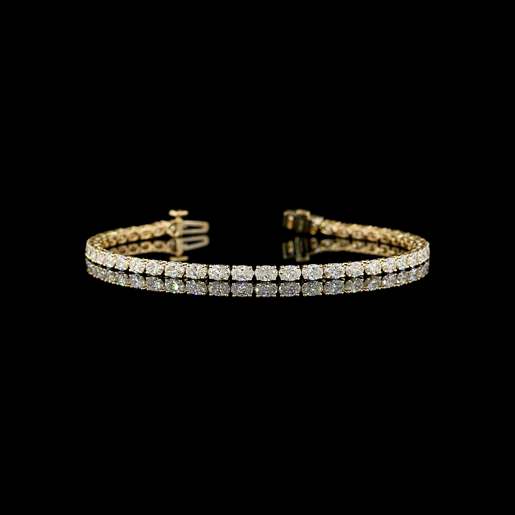 4.24 Cts 14k Yellow Gold Oval Shape Tennis Bracelet - Video