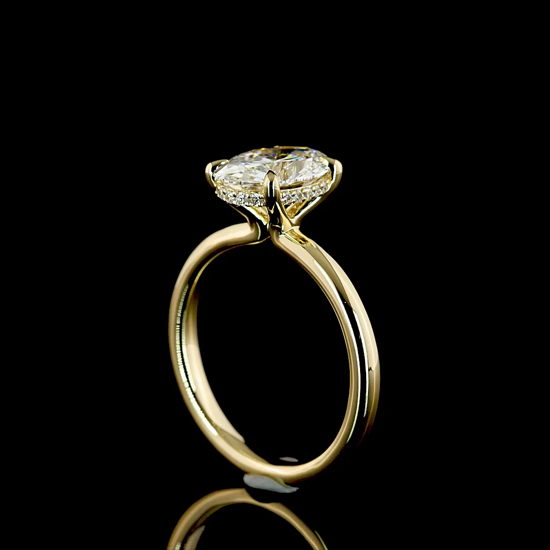 2.2 Cts 14k Yellow Gold Mix Shape Solitaire Ring - Image 2