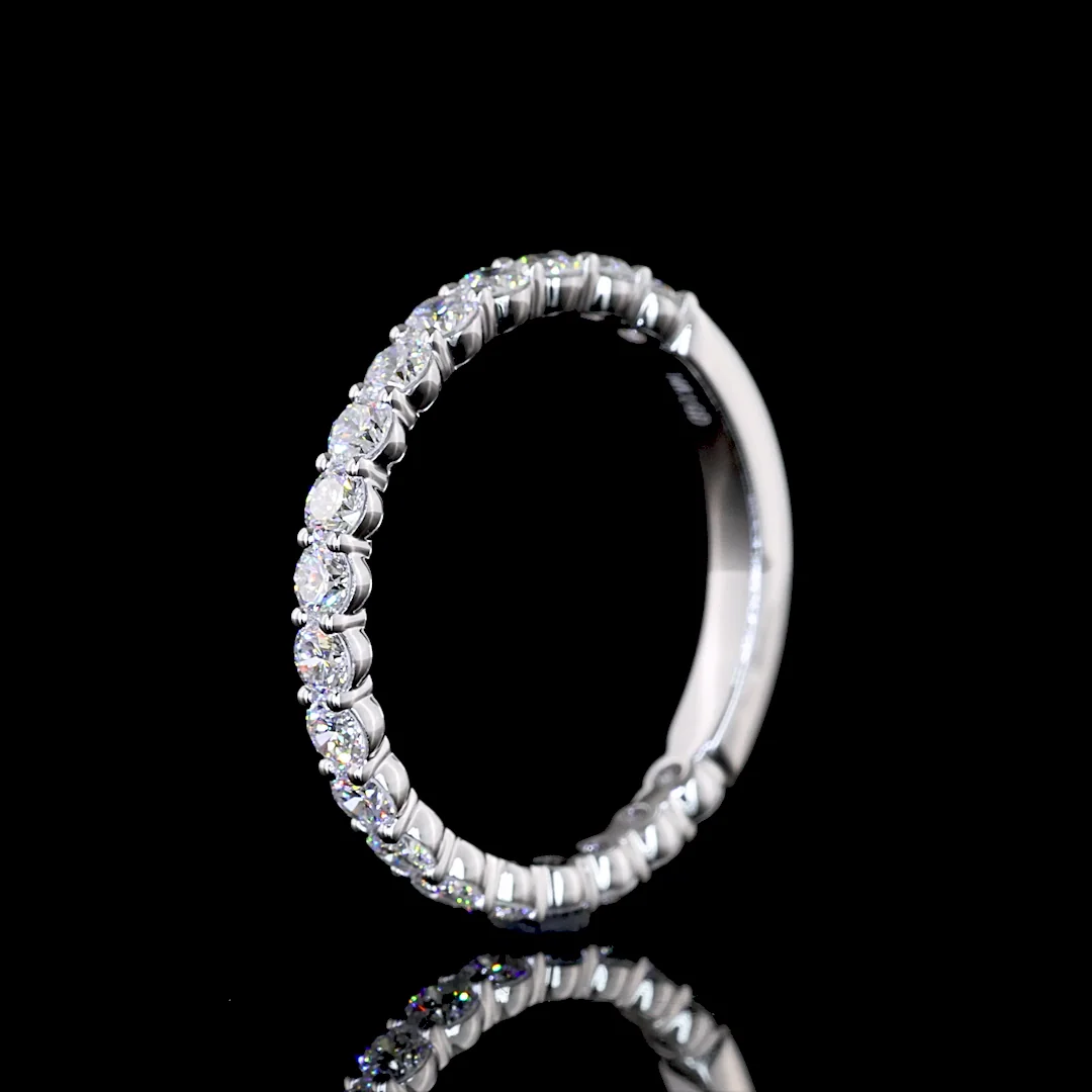 0.85 Cts 14k White Gold Round Shape Eternity Band Eternity Band - Image 4