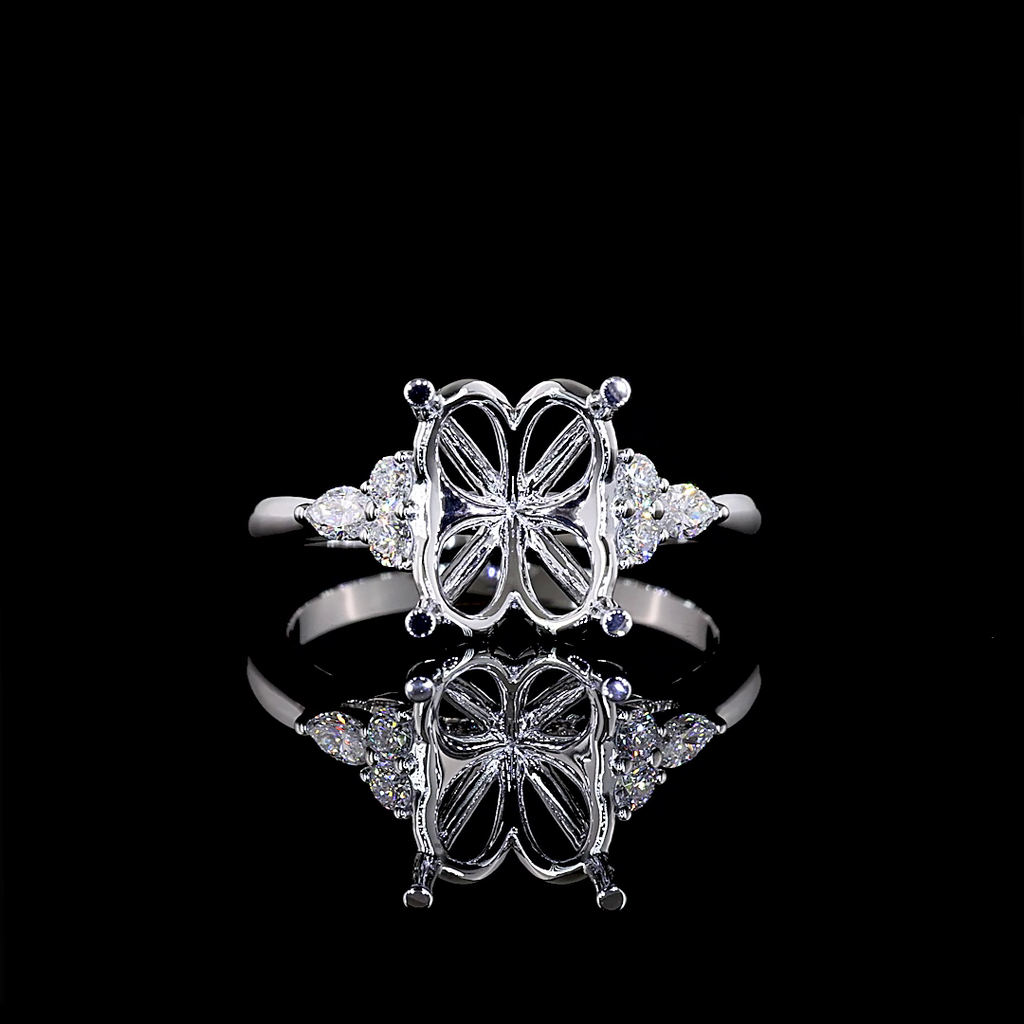 0.25 Cts 14k White Gold Mix Shape Solitaire Ring - Video