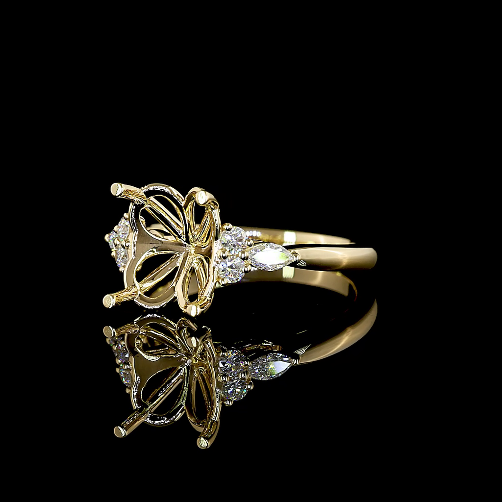0.24 Cts 14k Yellow Gold Mix Shape Special Ring - Image 2