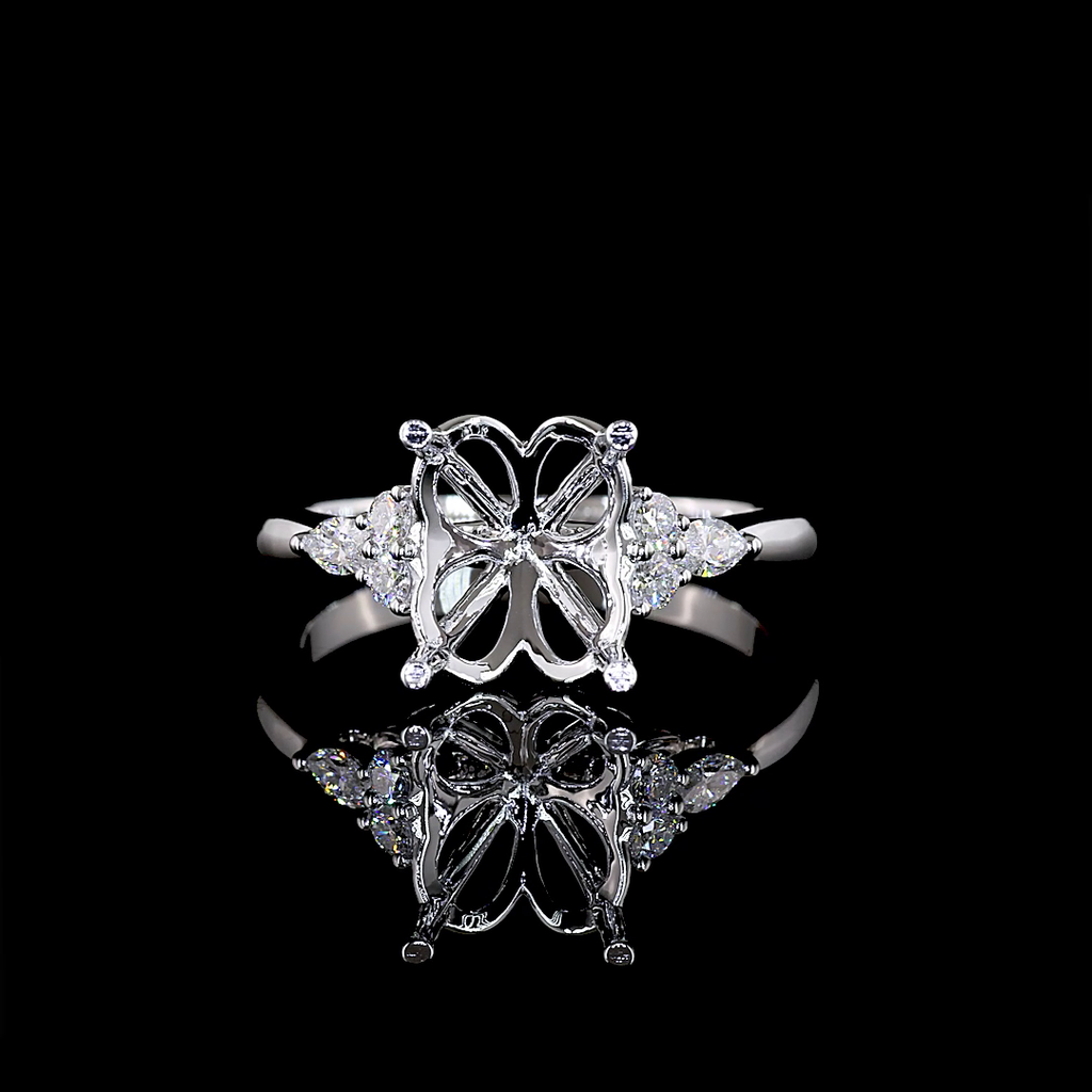0.23 Cts 14k White Gold Mix Shape Special Ring - Video
