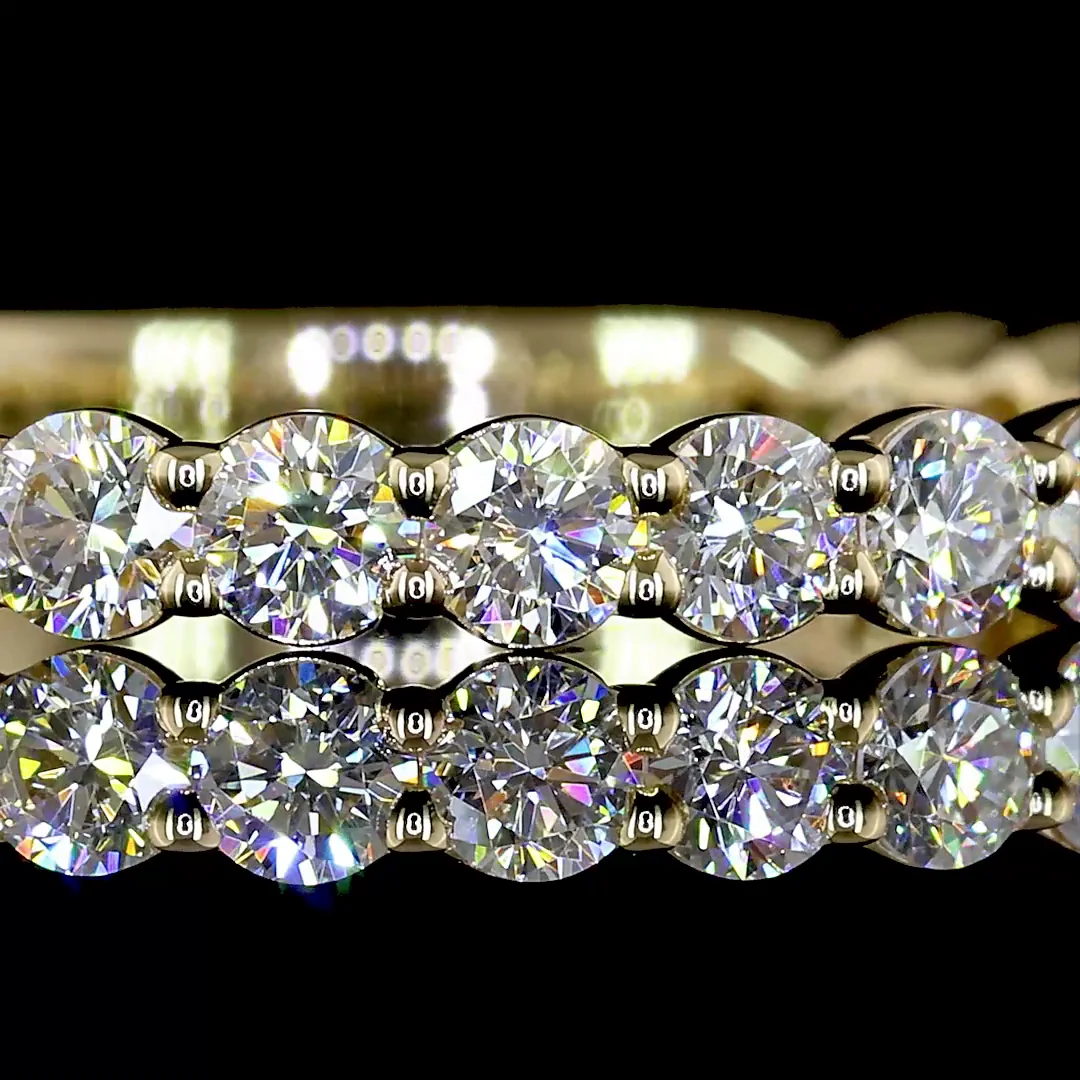 0.92 Cts 14k Yellow Gold Round Shape 3/4 Band Eternity Band - Image 3