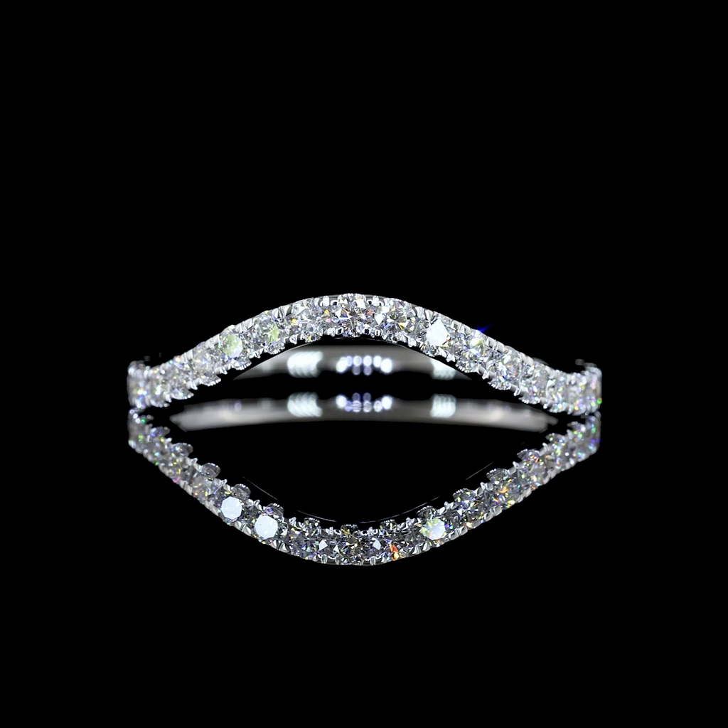 0.47 Cts 14k White Gold Round Shape 3/4 Band Eternity Band - Video