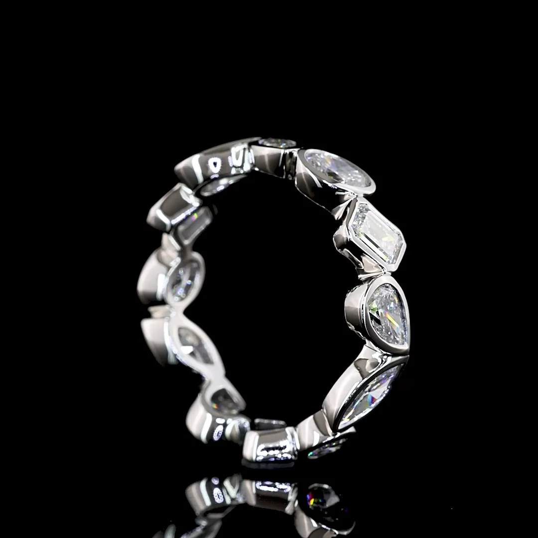 2.68 Cts Platinum Mix Shape Eternity Band Eternity Band - Image 2