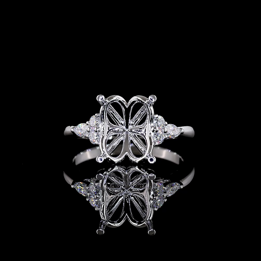 0.24 Cts 14k White Gold Round Shape Special Ring - Video