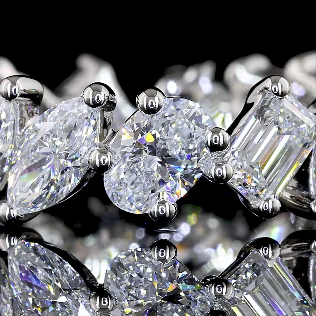 2.98 Cts Platinum Mix Shape Eternity Band Eternity Band - Image 3