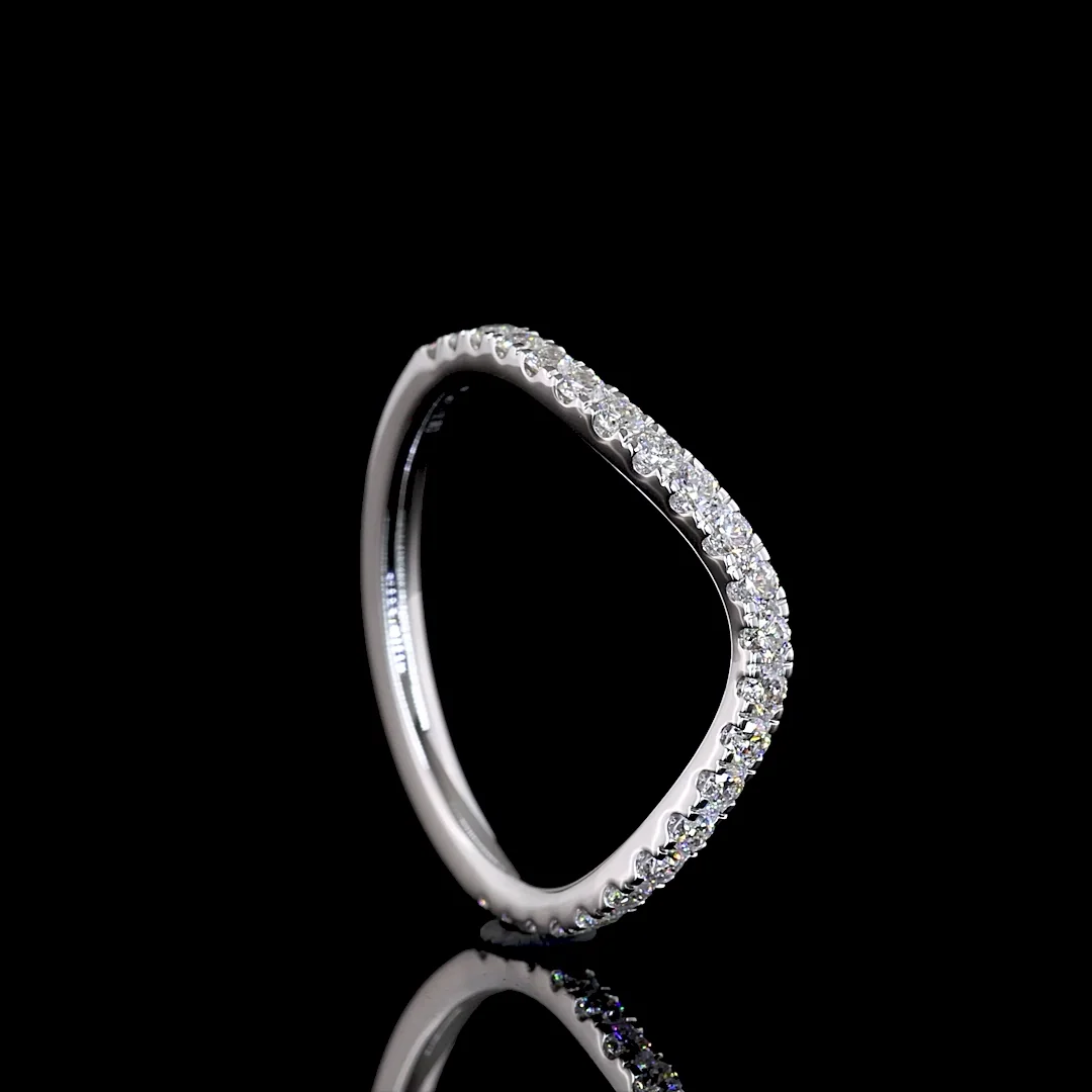 0.44 Cts 14k White Gold Round Shape Half Eternity Eternity Band - Image 2