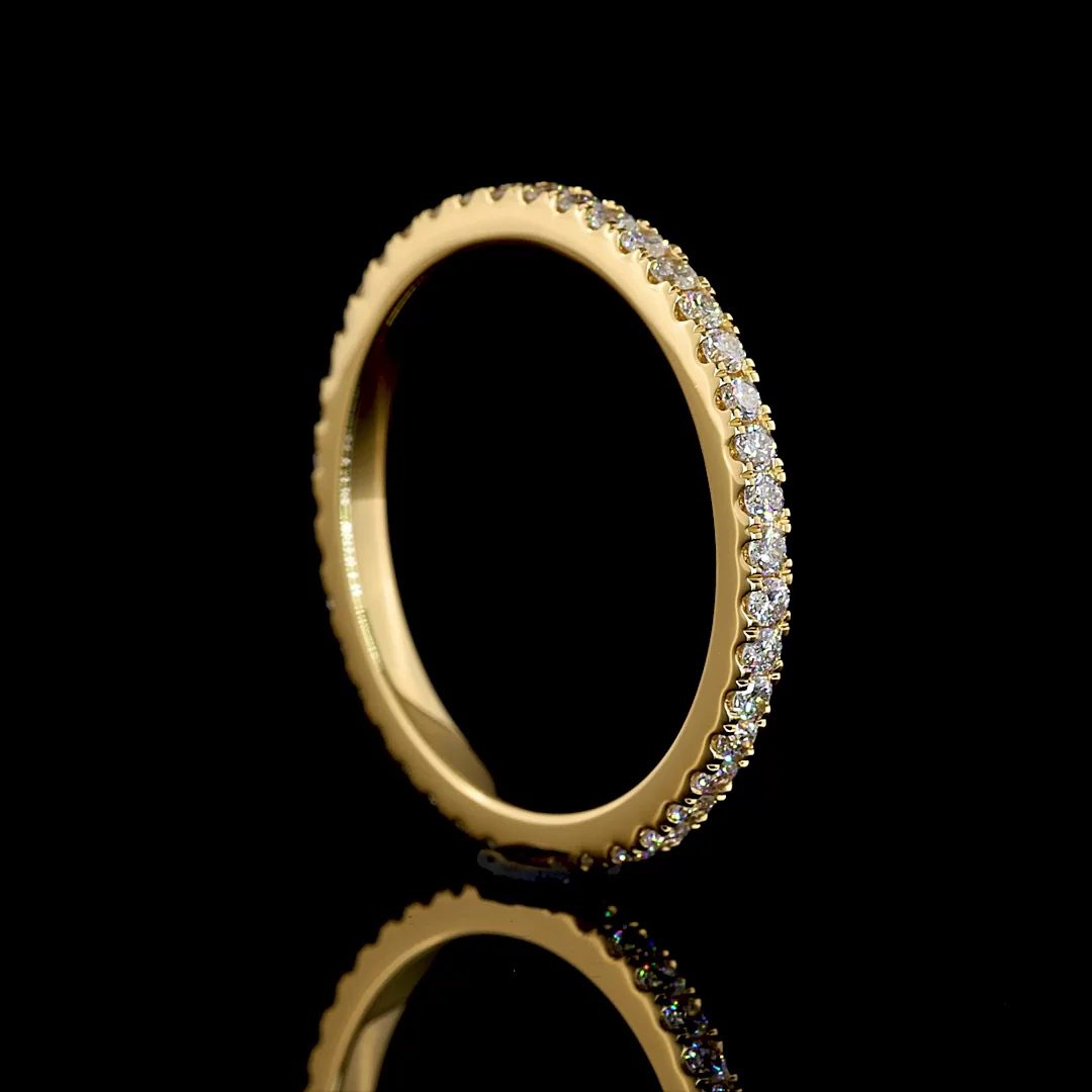 0.51 Cts 18k Yellow Gold Round Shape Eternity Band Eternity Band - Image 2