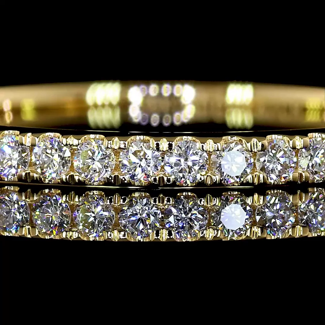 0.51 Cts 18k Yellow Gold Round Shape Eternity Band Eternity Band - Image 3