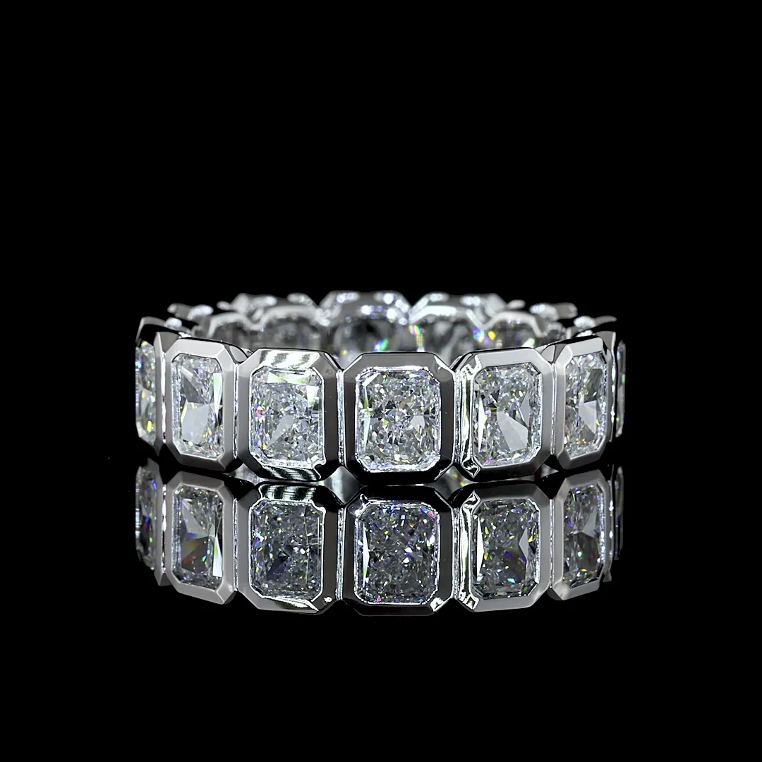 4.6 Cts 14k White Gold Radiant Shape Eternity Band Eternity Band - Video