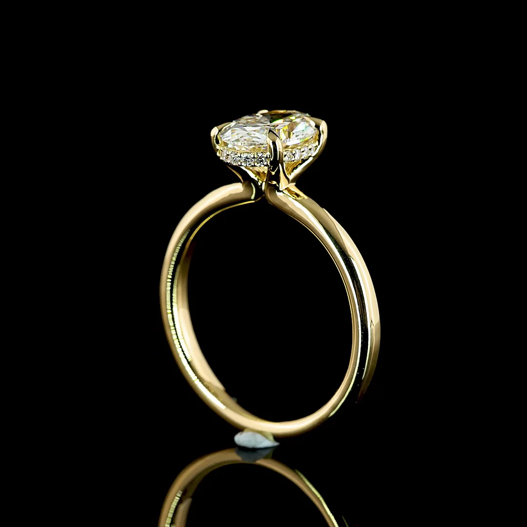 1.59 Cts 14k Yellow Gold Mix Shape Hidden Halo Ring - Image 2