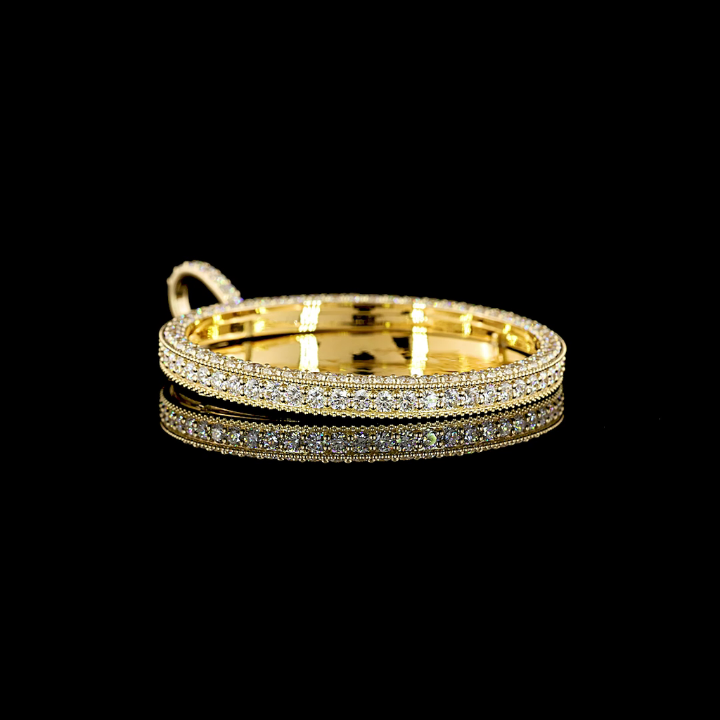 6.87 Cts 14k Yellow Gold Round Shape Pendant Pendant - Image 3