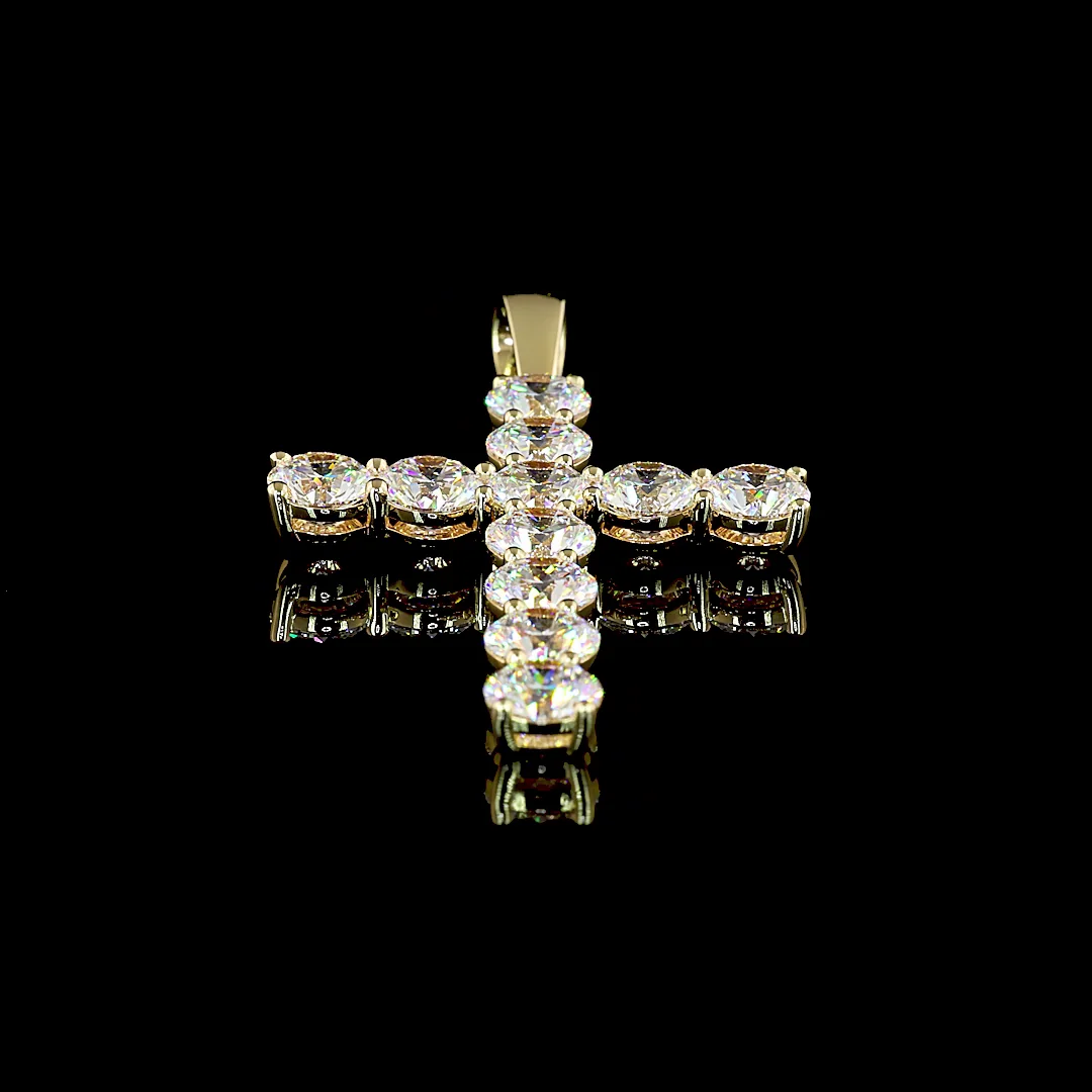 13.86 Cts 14k Yellow Gold Round Shape Symbol Pendant - Video