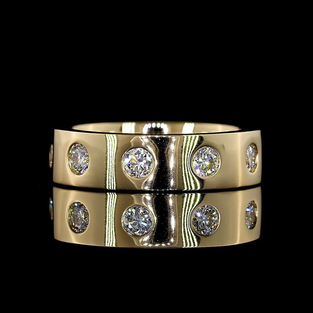 0.82 Cts 14k Yellow Gold Round Shape Eternity Band Ring - Video