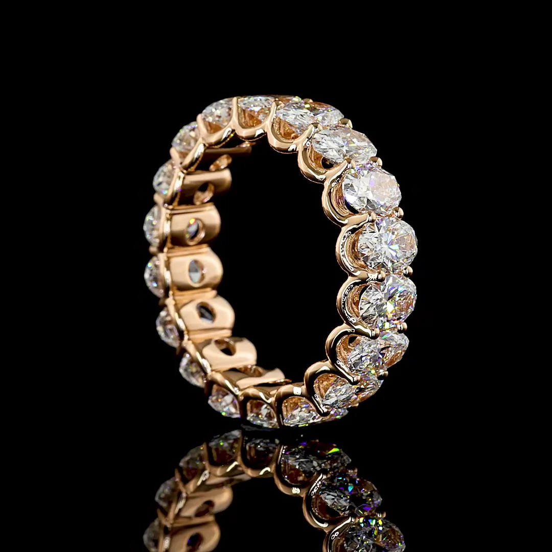 4.71 Cts 14k Rose Gold Oval Shape Eternity Band Eternity Band - Image 2