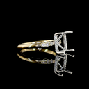 0.25 Cts 14k Yellow Gold - Platinum Round Shape Hidden Halo Ring - Image 3
