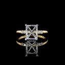 0.25 Cts 14k Yellow Gold - Platinum Round Shape Hidden Halo Ring - Video