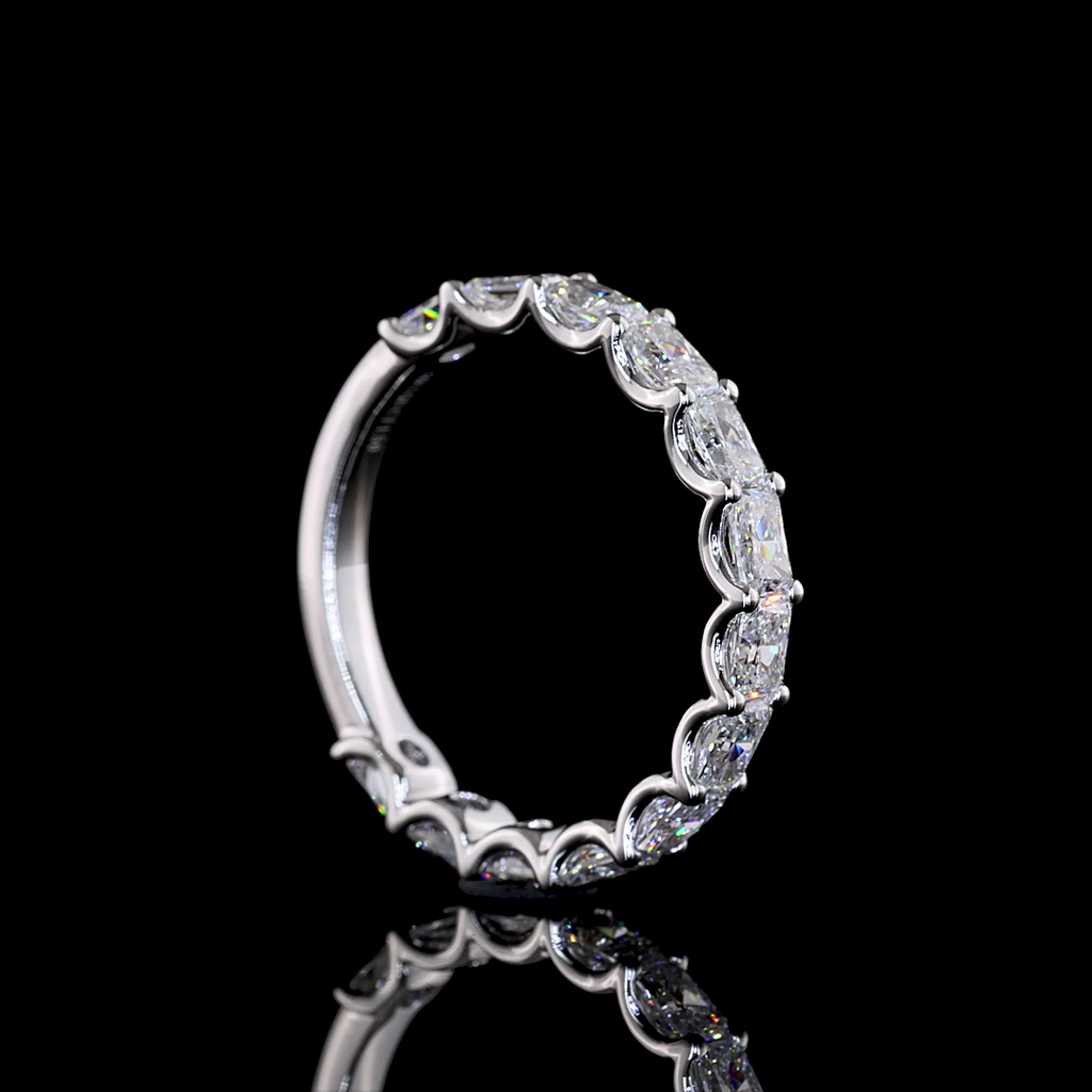 1.5 Cts 14k White Gold Radiant Shape 3/4 Band Eternity Band - Image 2