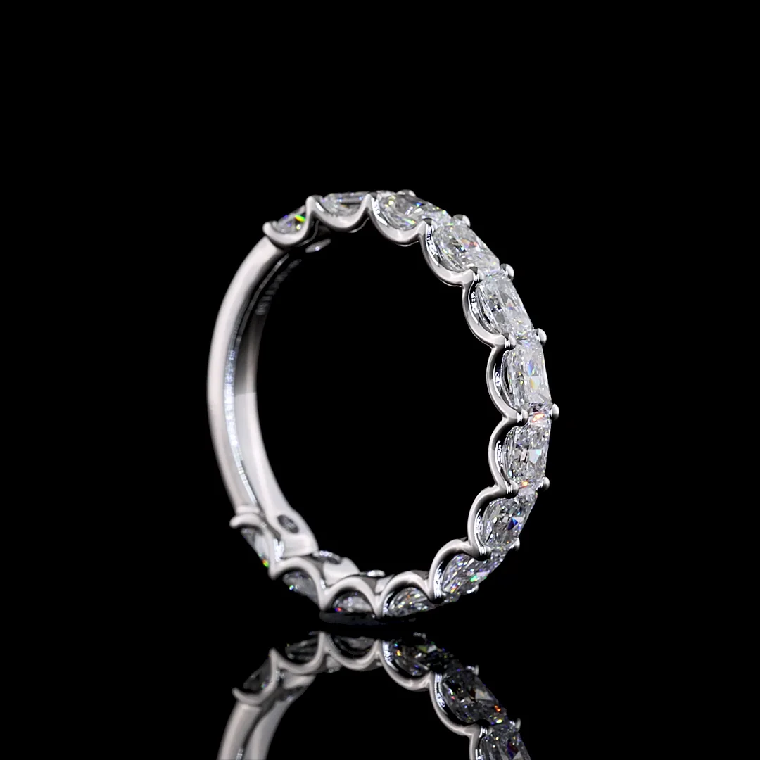 1.5 Cts 14k White Gold Radiant Shape 3/4 Band Eternity Band - Image 2