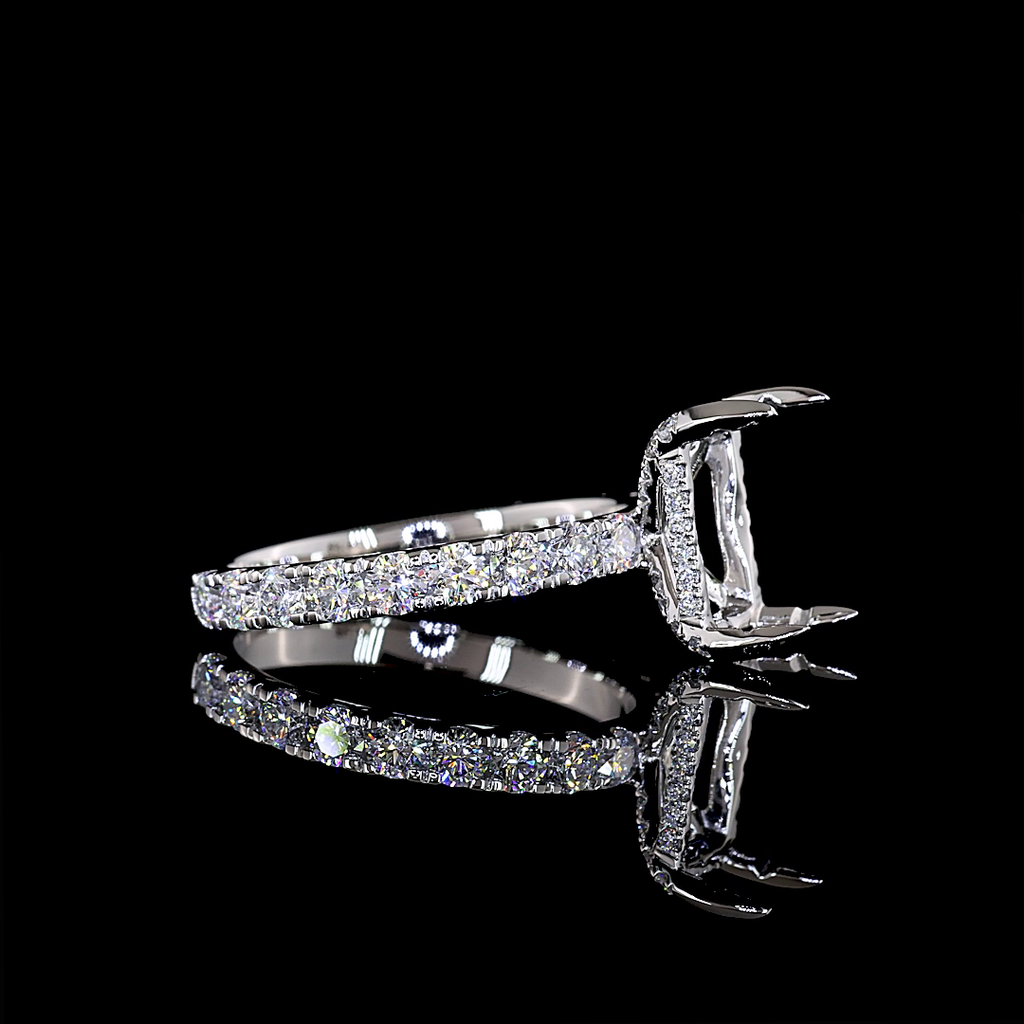 1.33 Cts Platinum Round Shape Hidden Halo Ring - Image 3