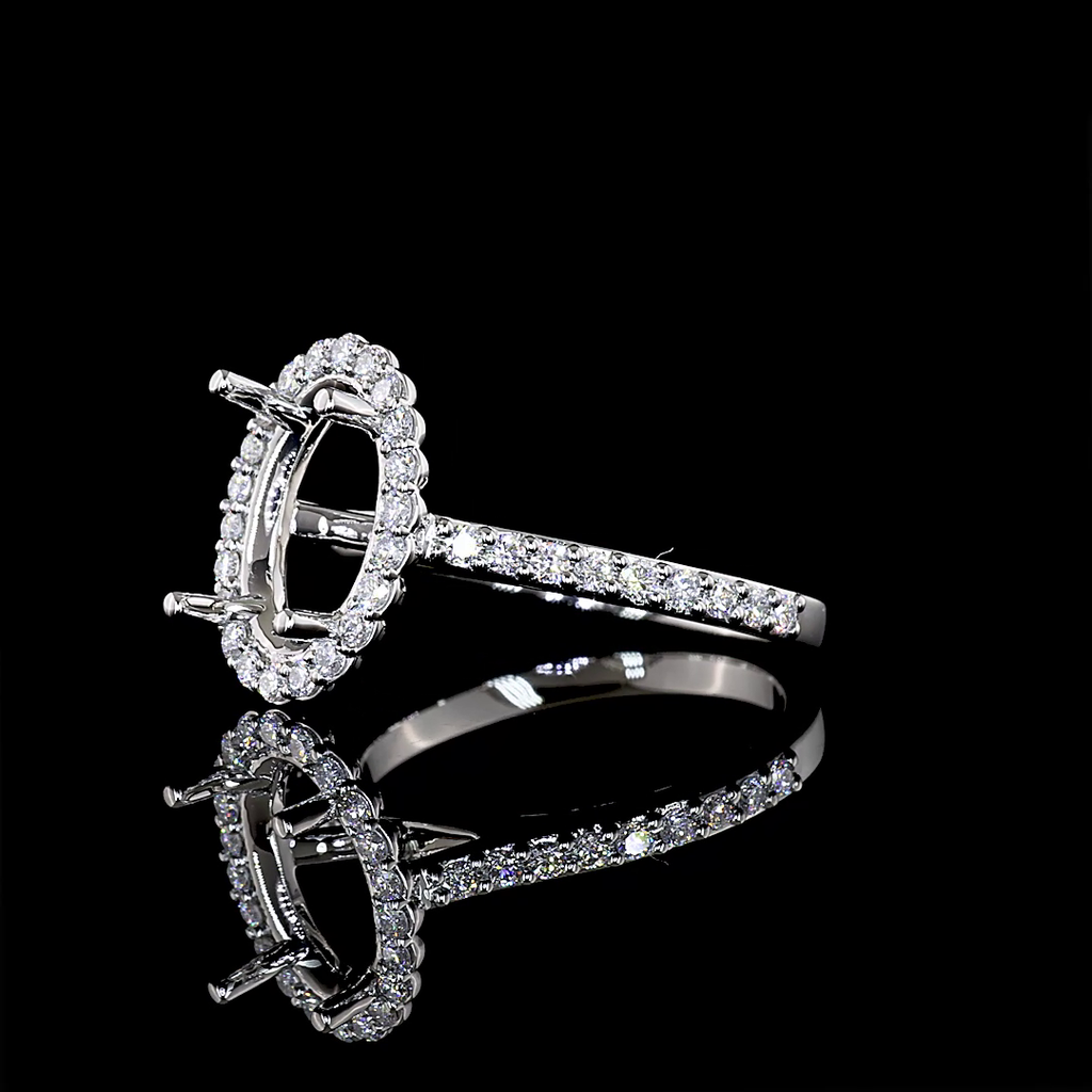 0.53 Cts Platinum Round Shape Hidden Halo Ring - Image 2