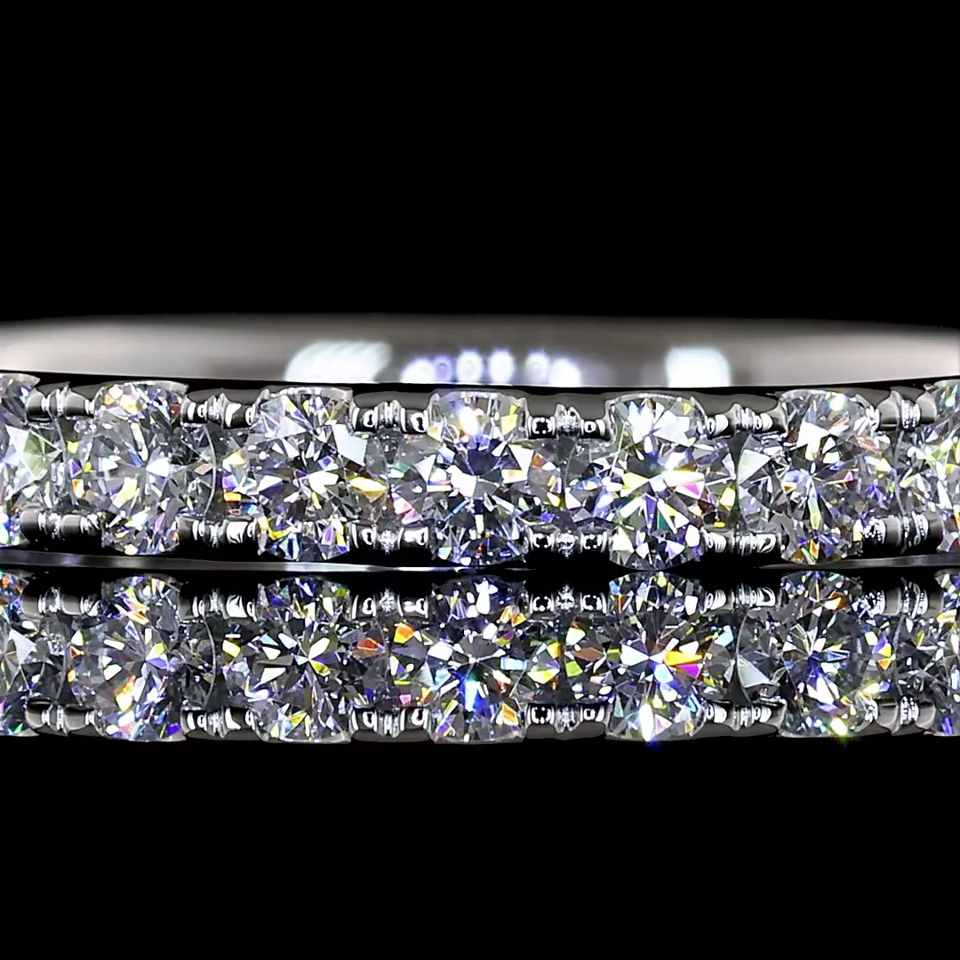 0.77 Cts Platinum Round Shape Eternity Band Eternity Band - Image 3