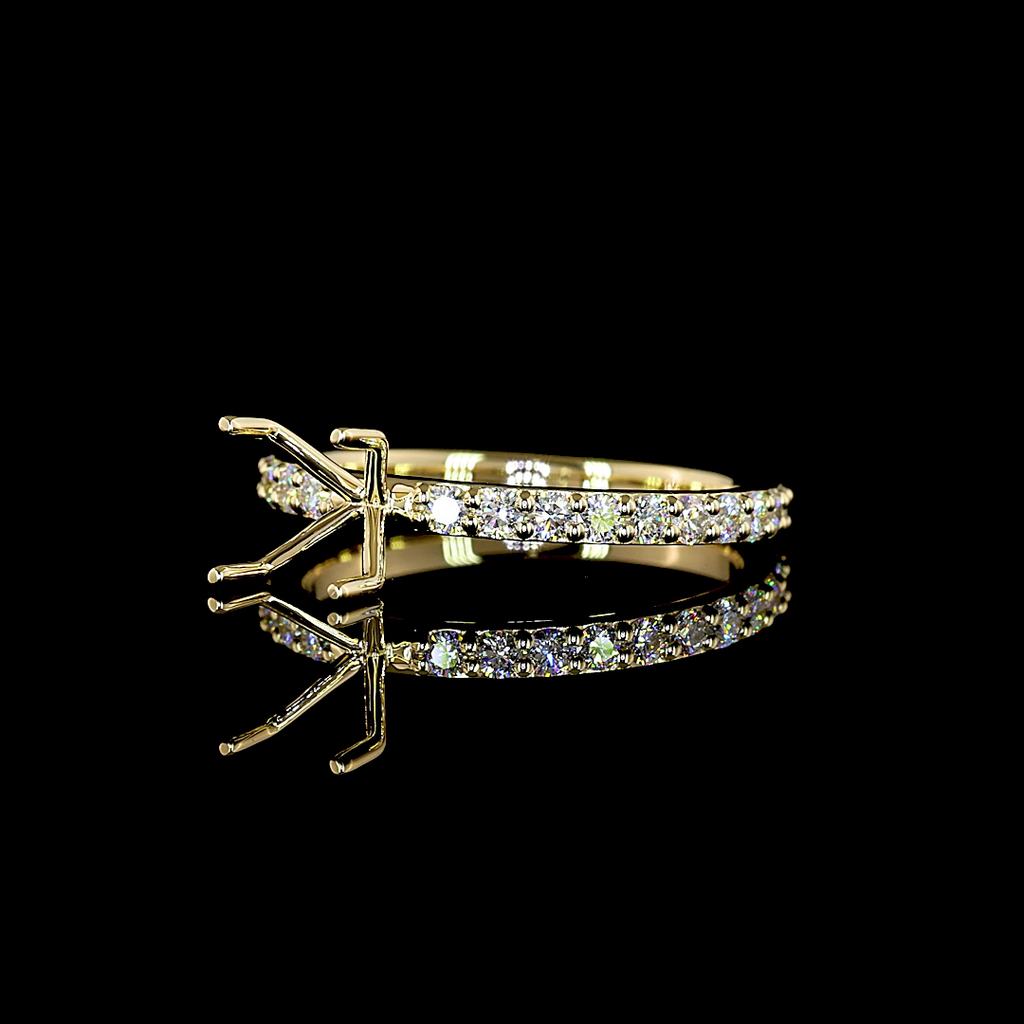 0.49 Cts 14k Yellow Gold Shape Solitaire Diamond Shank Ring - Image 2