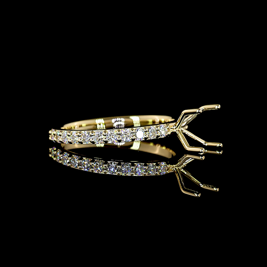 0.49 Cts 14k Yellow Gold Shape Solitaire Diamond Shank Ring - Image 3