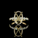 0.73 Cts 14k Yellow Gold Oval Shape Hidden Halo Ring - Video