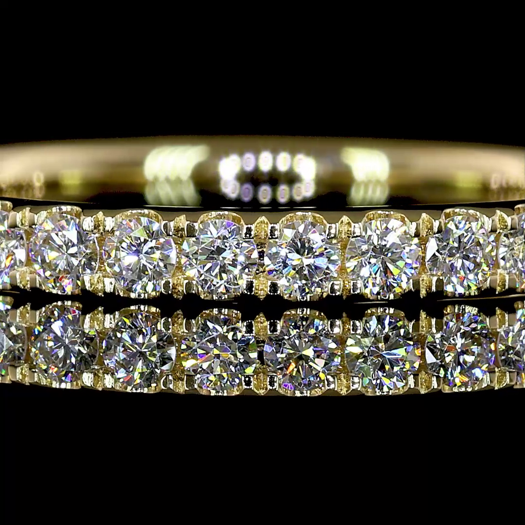 0.42 Cts 14k Yellow Gold Round Shape 3/4 Band Eternity Band - Image 3