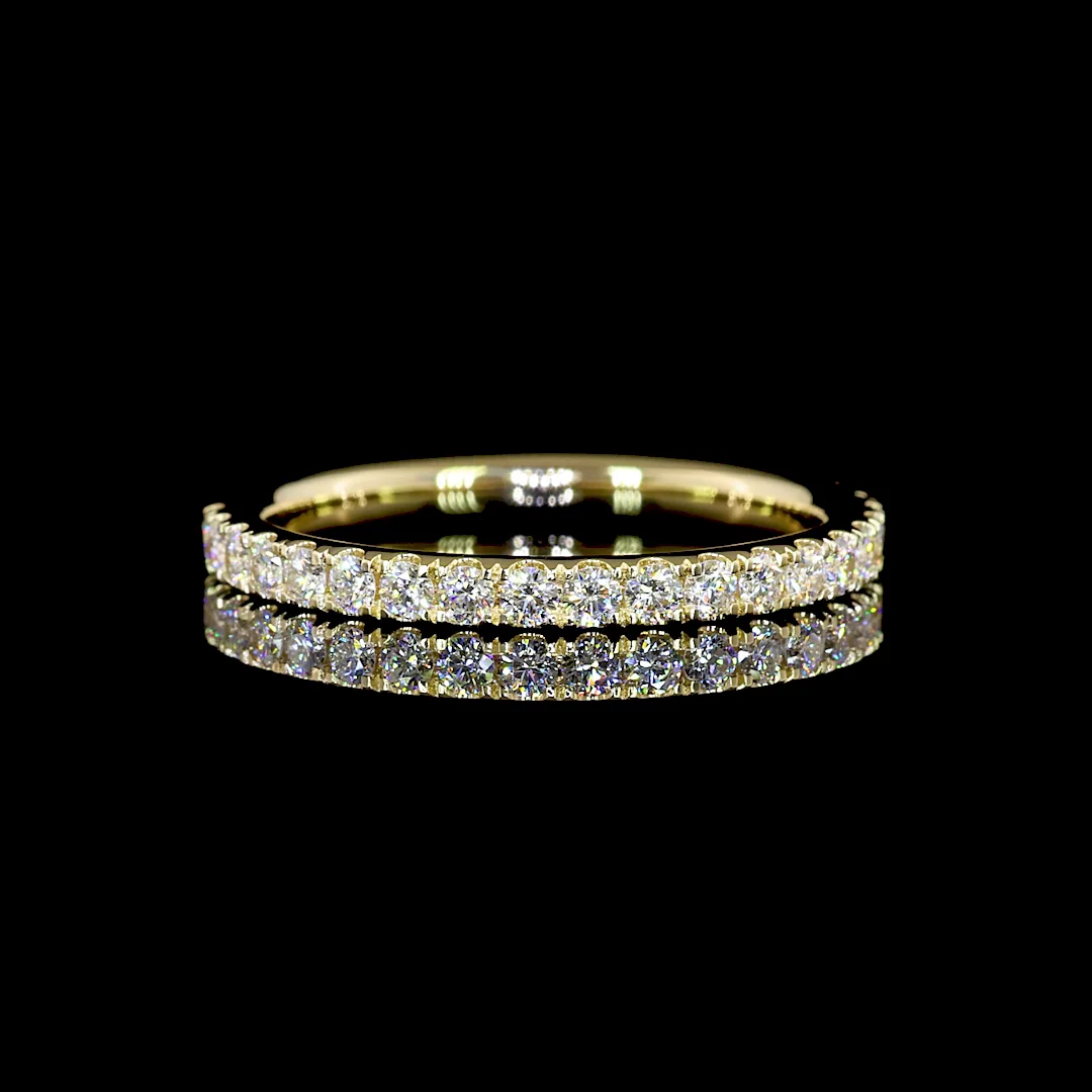 0.42 Cts 14k Yellow Gold Round Shape 3/4 Band Eternity Band - Video