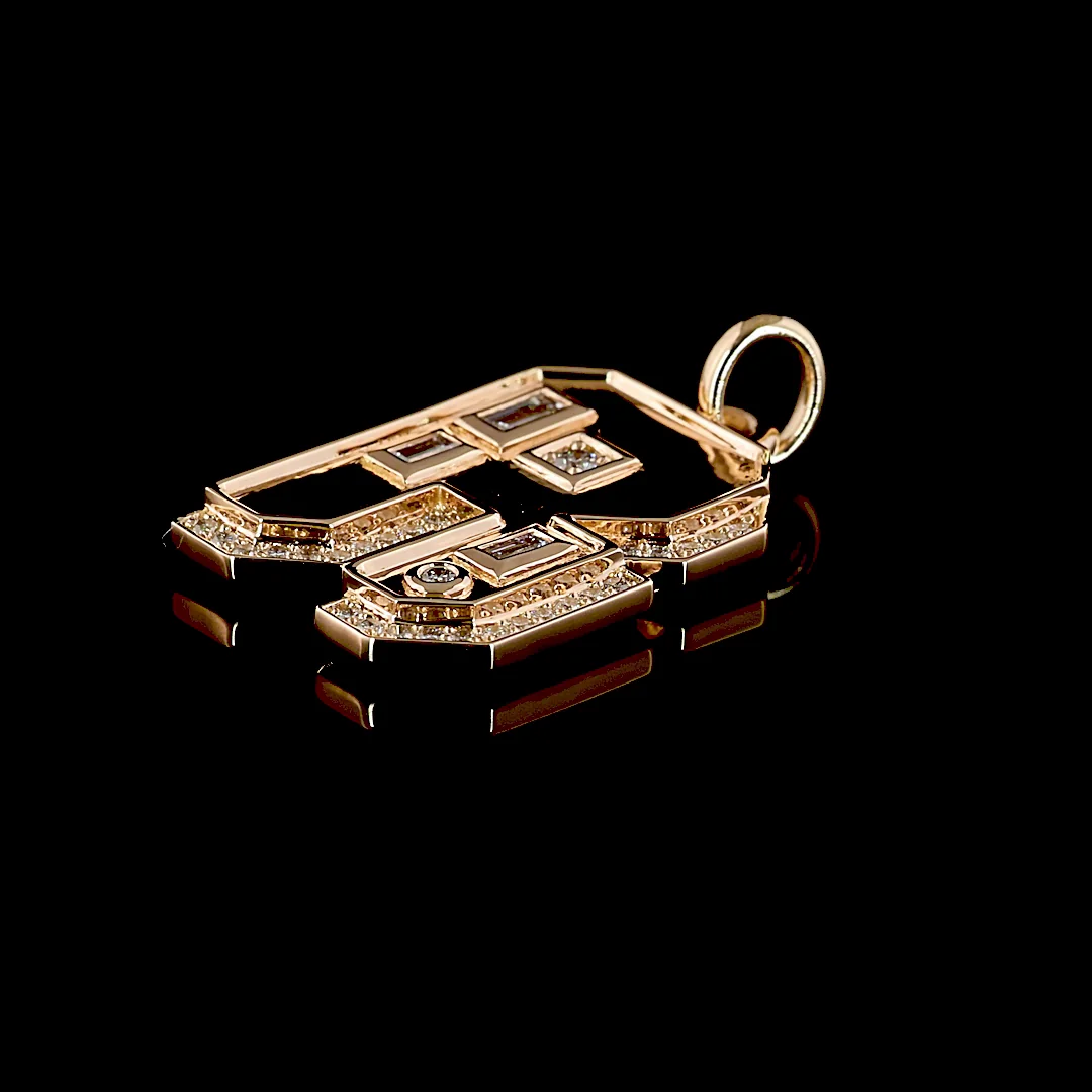 0.29 Cts 14k Rose Gold Baguette Shape Pendant Pendant - Image 2