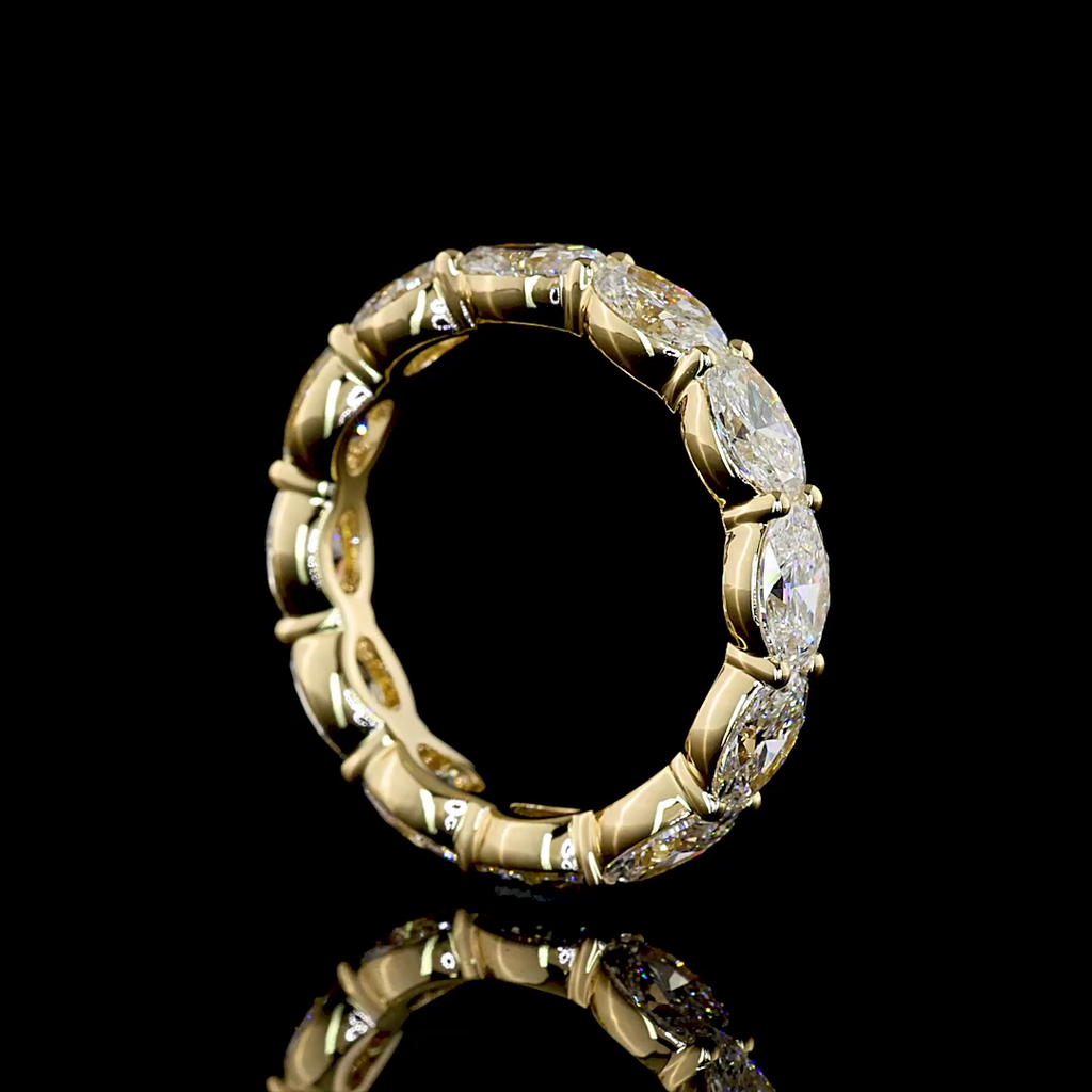 2.91 Cts 14k Yellow Gold Oval Shape Eternity Band Eternity Band - Image 2
