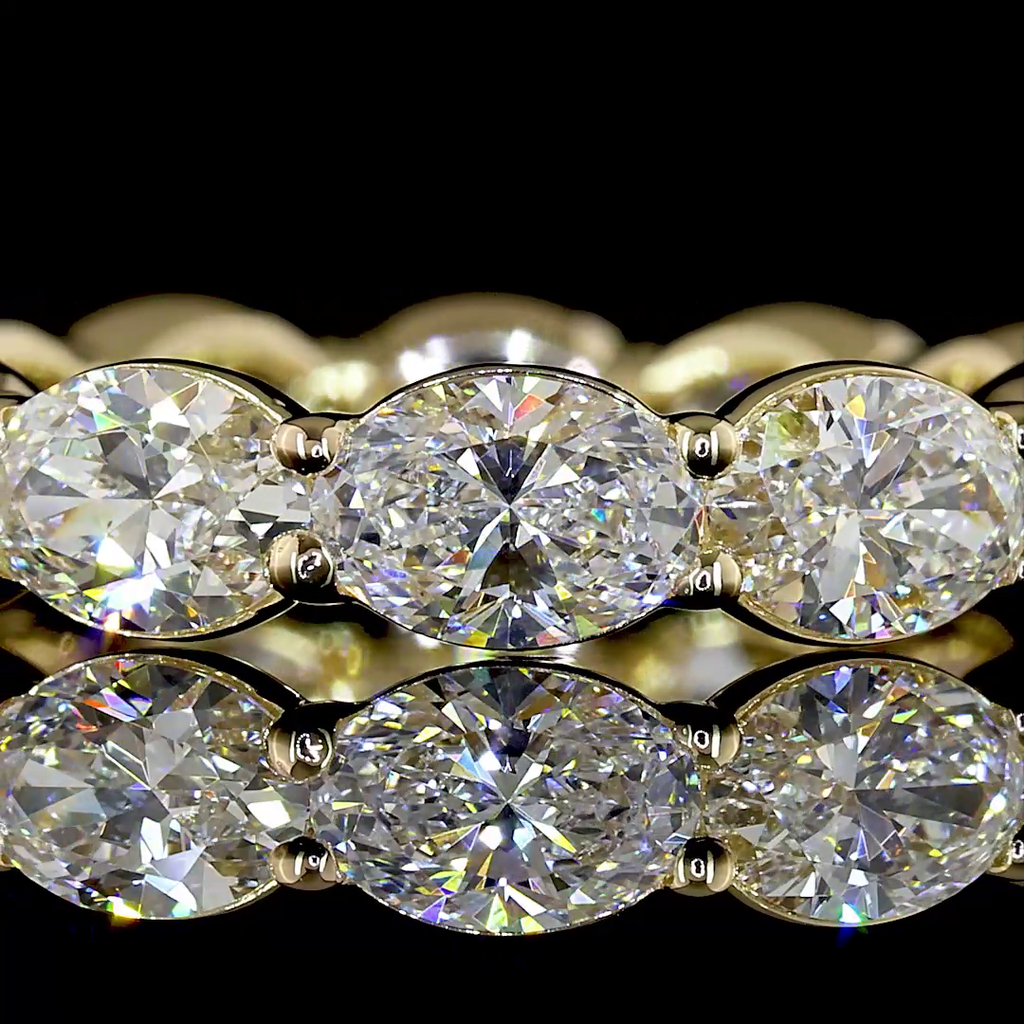 2.91 Cts 14k Yellow Gold Oval Shape Eternity Band Eternity Band - Image 3