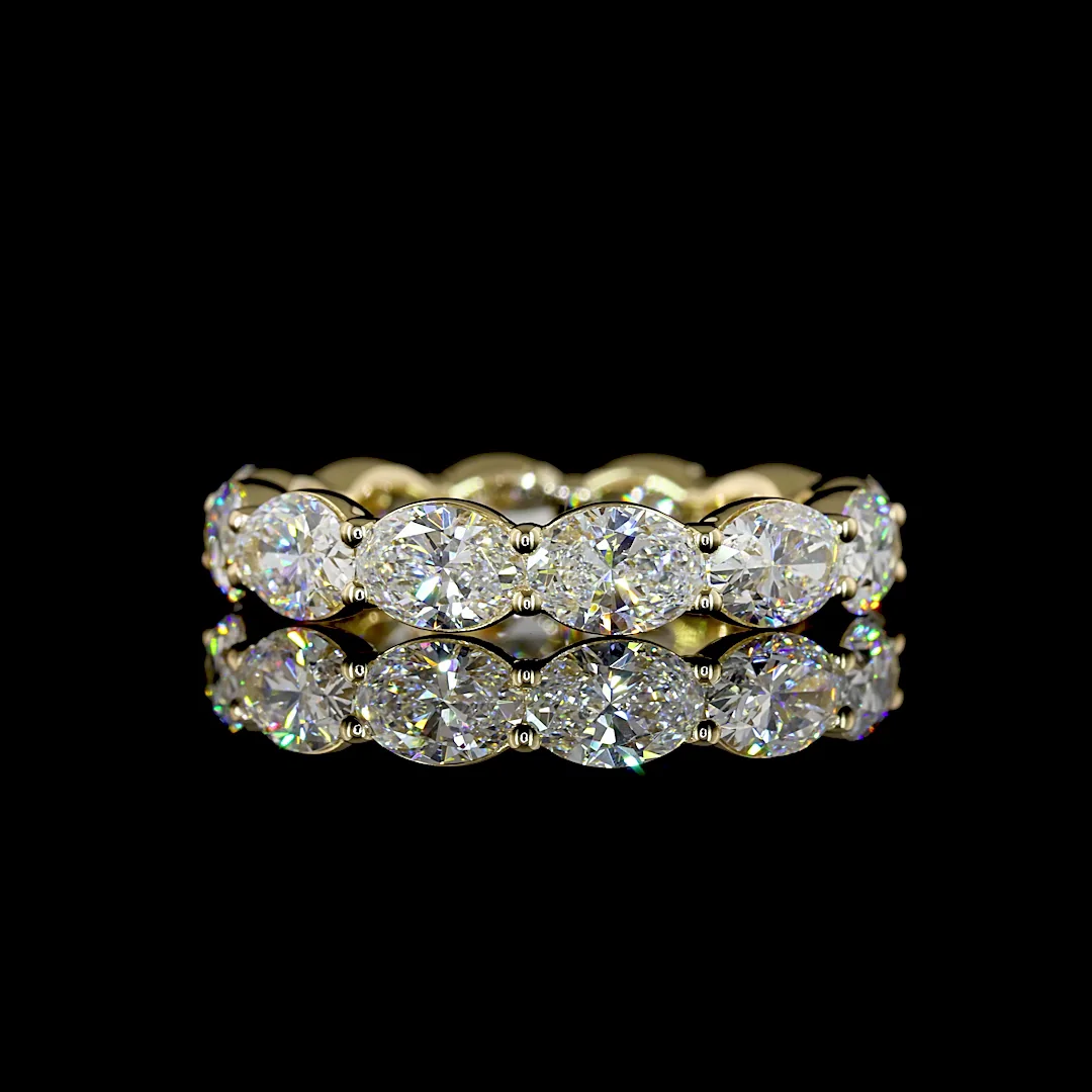 2.91 Cts 14k Yellow Gold Oval Shape Eternity Band Eternity Band - Video