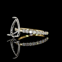 0.47 Cts 14k Yellow Gold Round Shape Hidden Halo Ring - Image 2