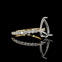 0.47 Cts 14k Yellow Gold Round Shape Hidden Halo Ring - Image 3
