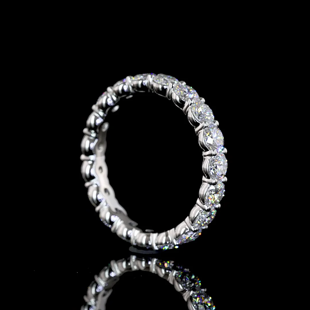 2.12 Cts Platinum Round Shape Eternity Band Eternity Band - Image 2