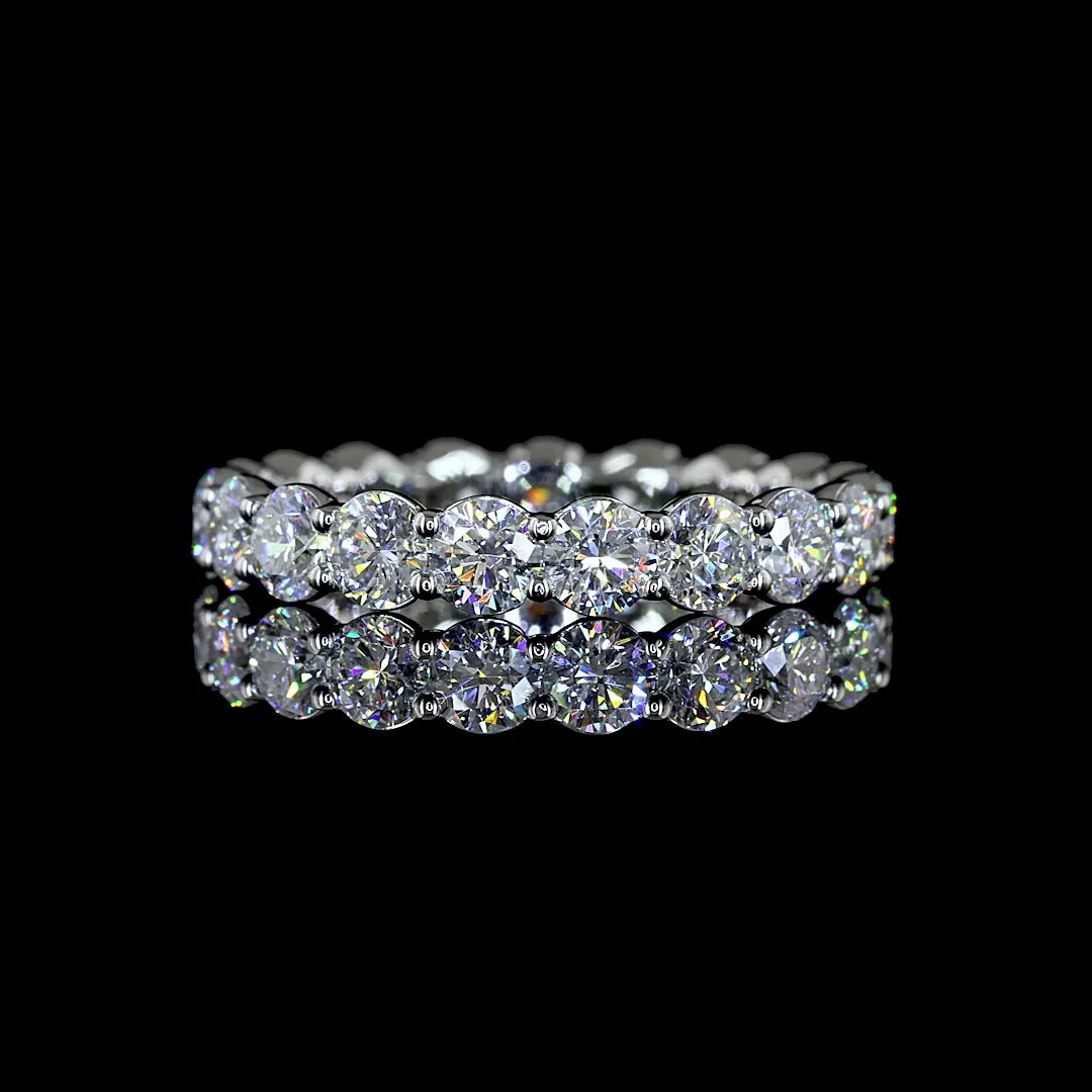 2.12 Cts Platinum Round Shape Eternity Band Eternity Band - Video
