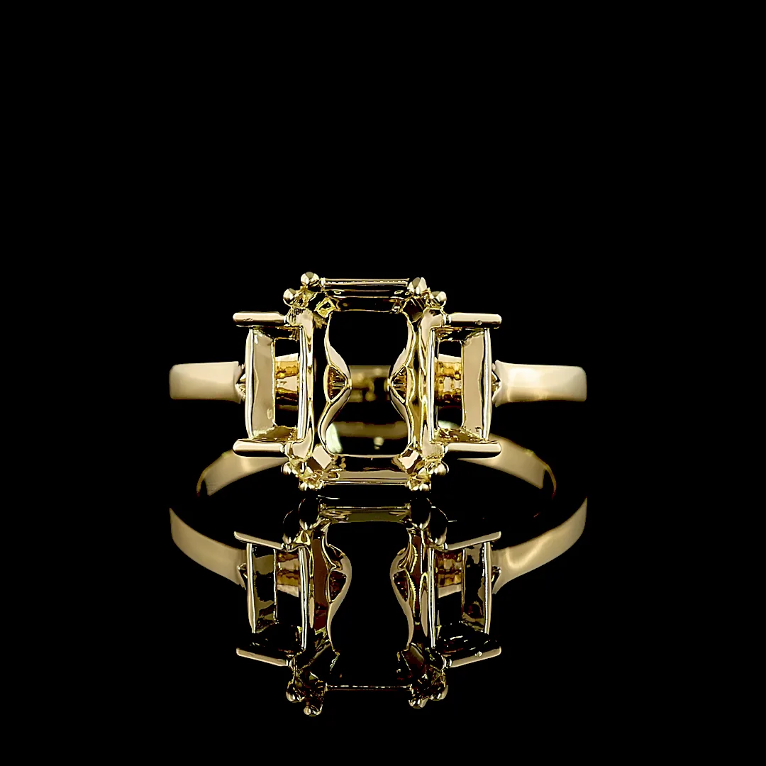 0 Cts 14k Yellow Gold Shape 3 Stones Ring - Video