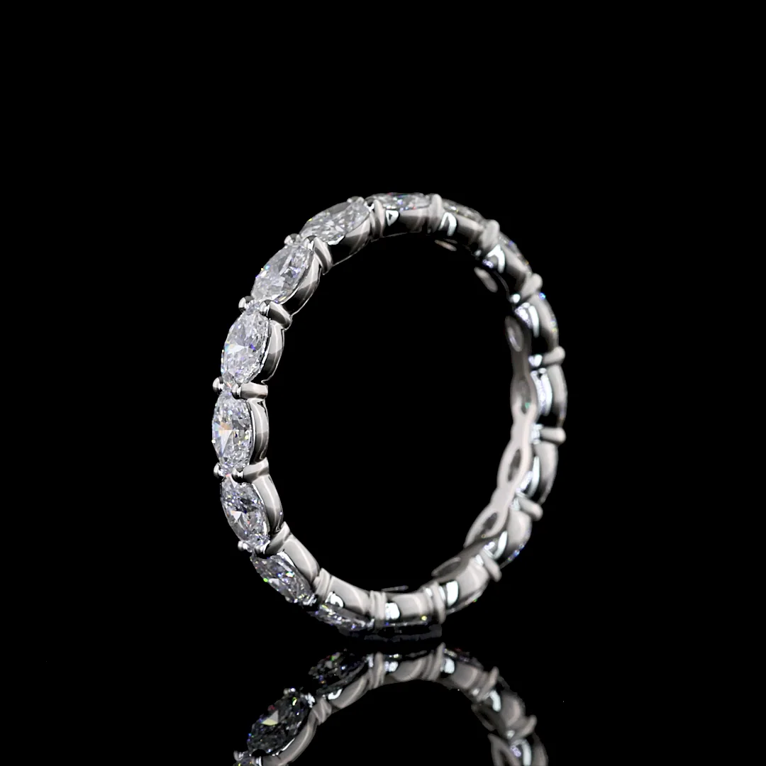 1.5 Cts Platinum Oval Shape Eternity Band Eternity Band - Image 4