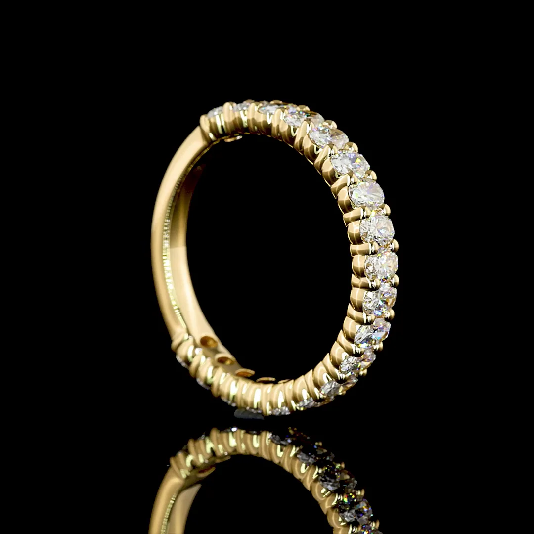 1.28 Cts 18k Yellow Gold Oval Shape 3/4 Band Eternity Band - Image 2