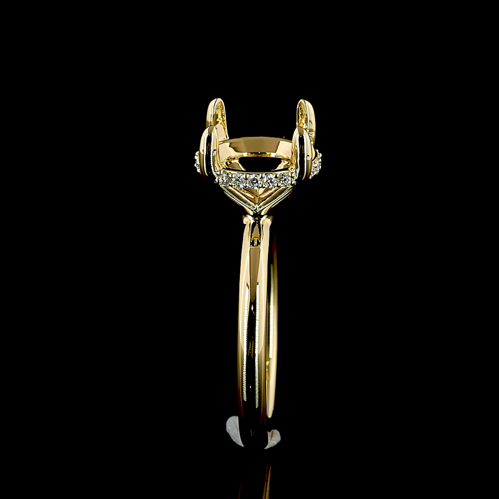 0.12 Cts 18k Yellow Gold Round Shape Hidden Halo Ring - Image 4