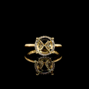 0.12 Cts 18k Yellow Gold Round Shape Hidden Halo Ring - Video