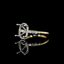 0.24 Cts 14k Yellow Gold - Platinum Oval Shape Hidden Halo Ring - Image 2