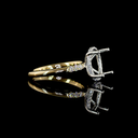 0.24 Cts 14k Yellow Gold - Platinum Oval Shape Hidden Halo Ring - Image 3